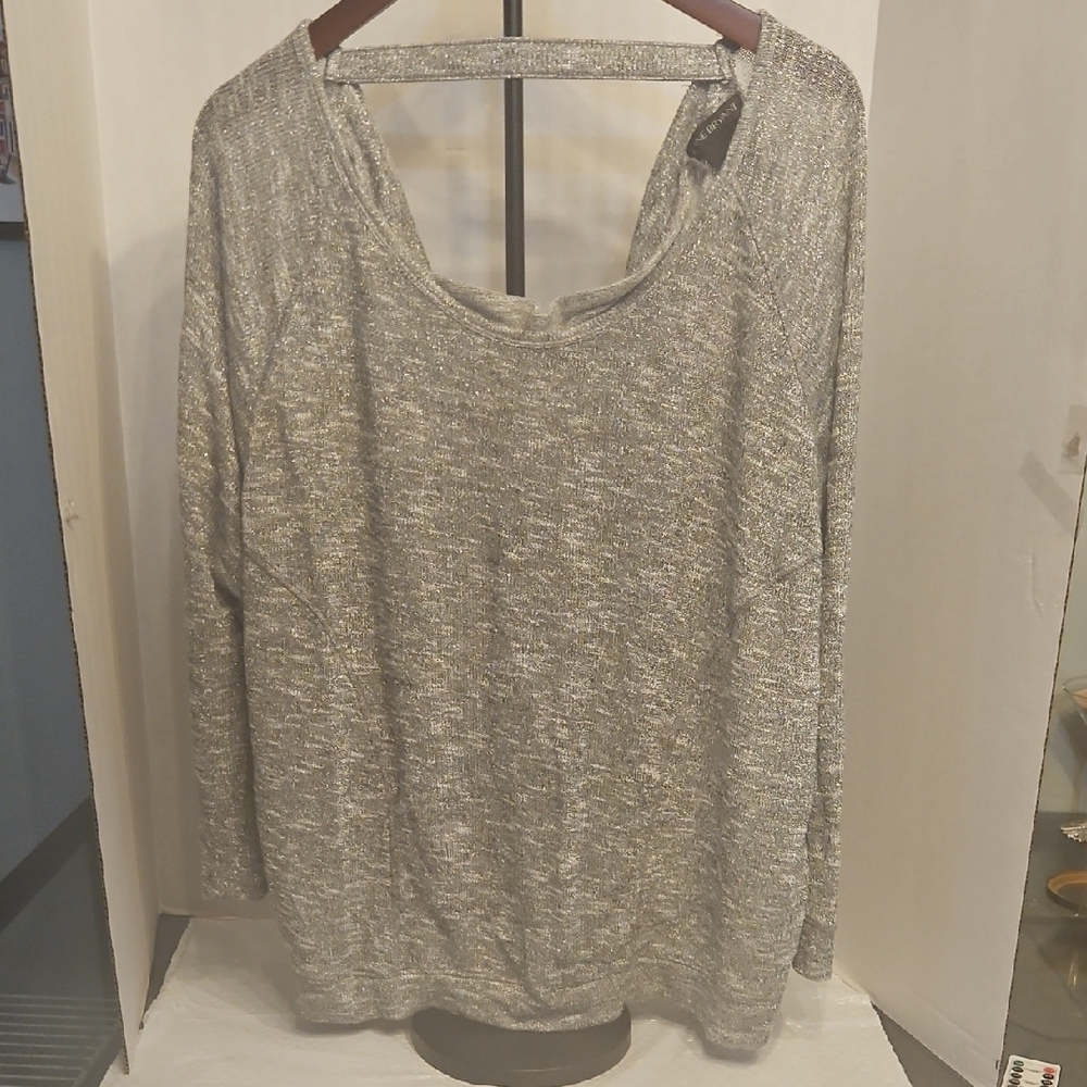 Lane Bryant Metallic Silver Sweater